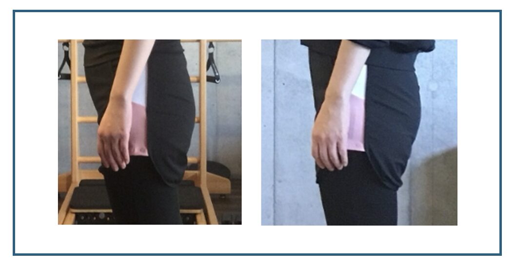 産後ピラティスにおいてお腹のぽっこりが減った比較写真